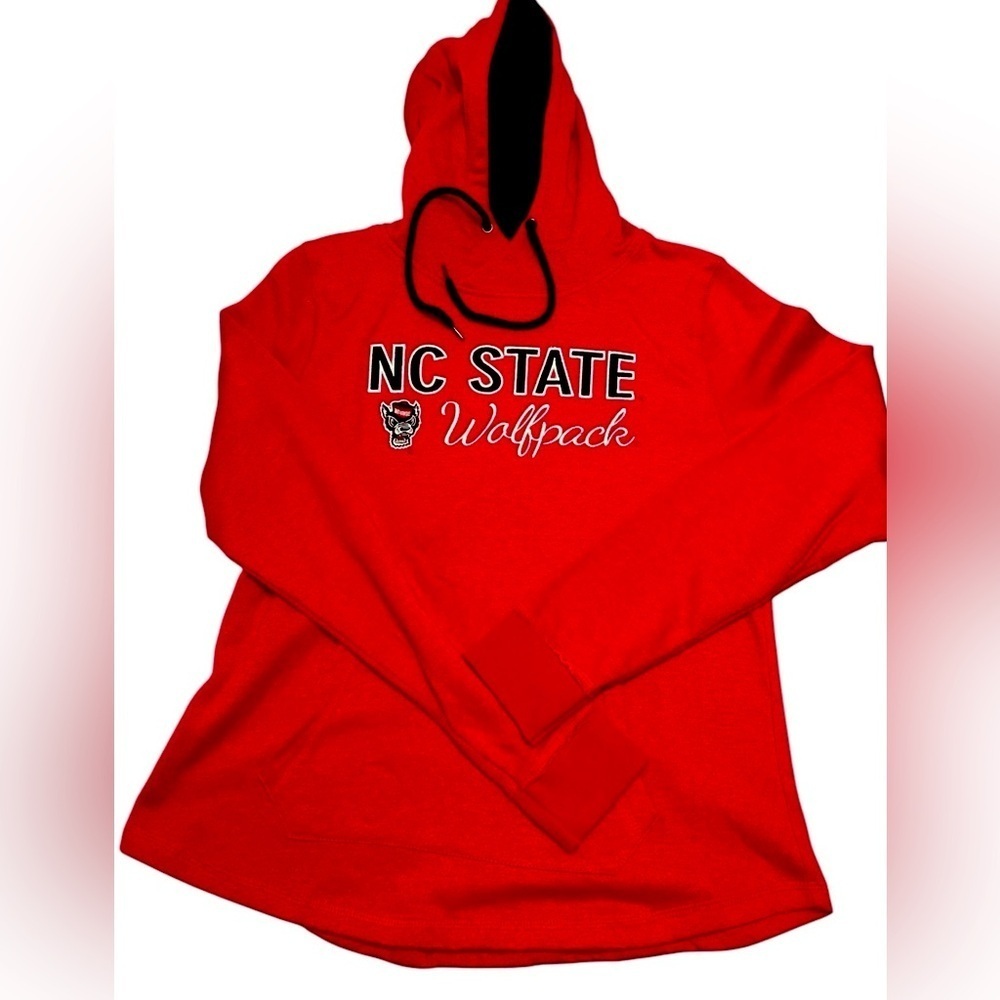 NC State College, Wolfpack Women's Red Hooded Sweatshirt, Size Large